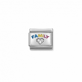 Link Nomination Composable Classic Family Cores e coração - 330306/08
