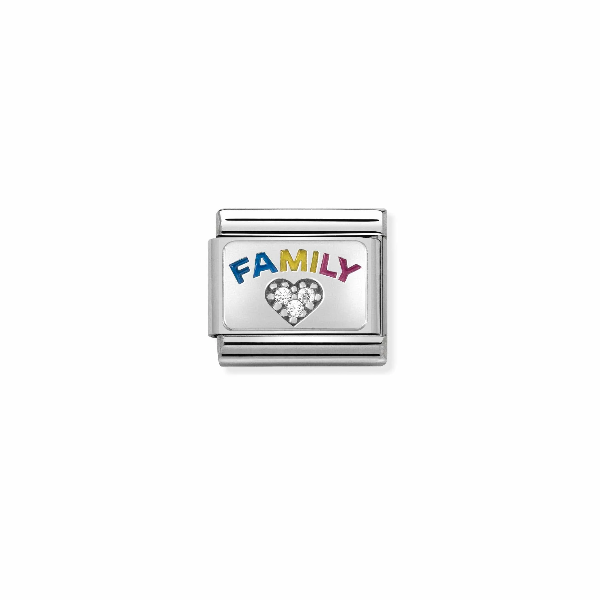 Link Nomination Composable Classic Family Cores e coração - 330306/08
