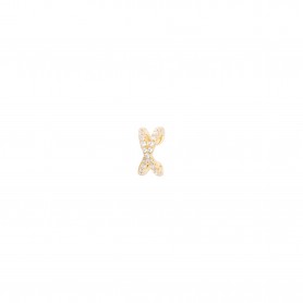 Brincos Prata Dourada Unike Mia Rose Ear Cuff Crossed Gold